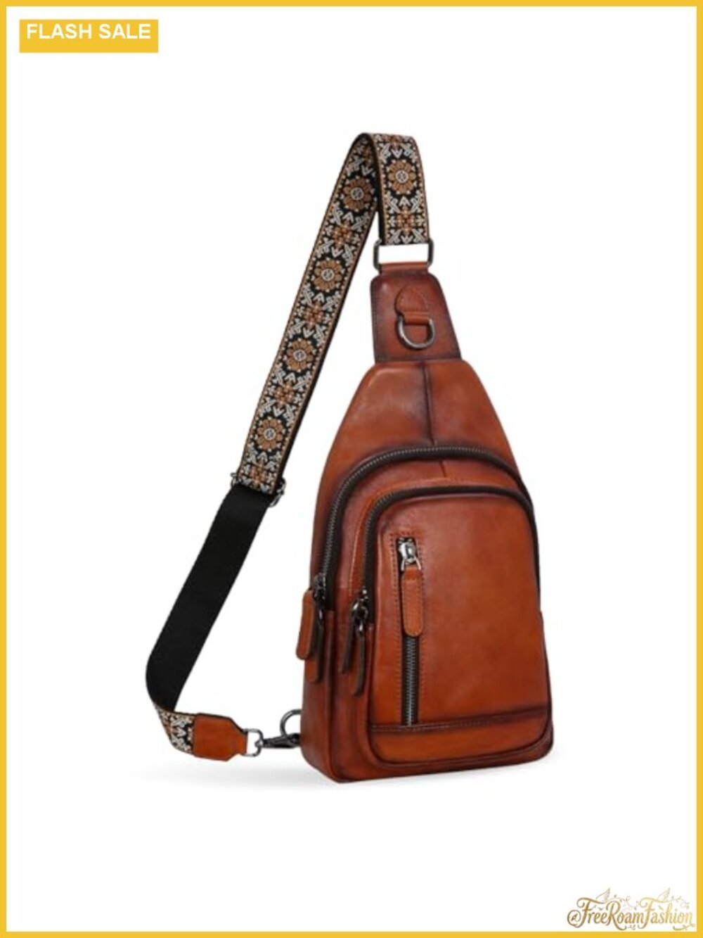 Pebble Grain Leather Sling Bag RFID Crossbody Fanny Pack Chest Bag